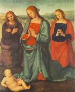 PERUGINO, Pietro Madonna with Saints Adoring the Child a oil on canvas